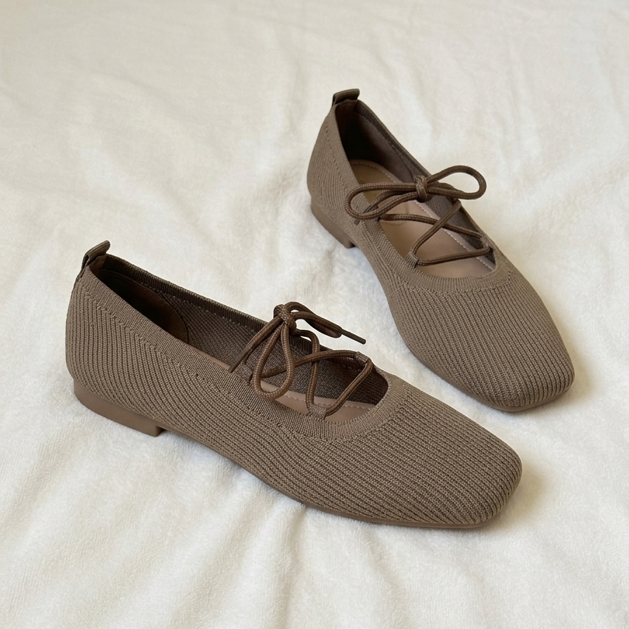 The Tie-Up Corduroy Ballet flat - Flat Theory